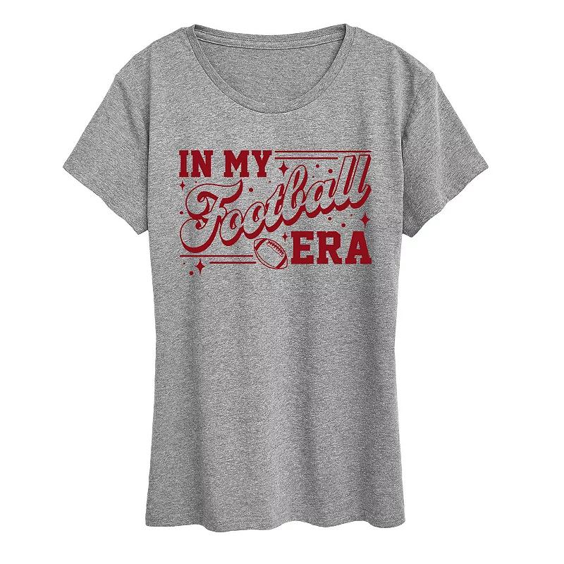Womens In My Football Era Graphic Tee, Girls Grey Gray Product Image