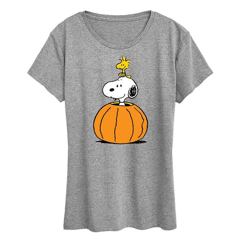 Women's Peanuts Snoopy & Woodstock Pumpkin Graphic Tee,  Product Image