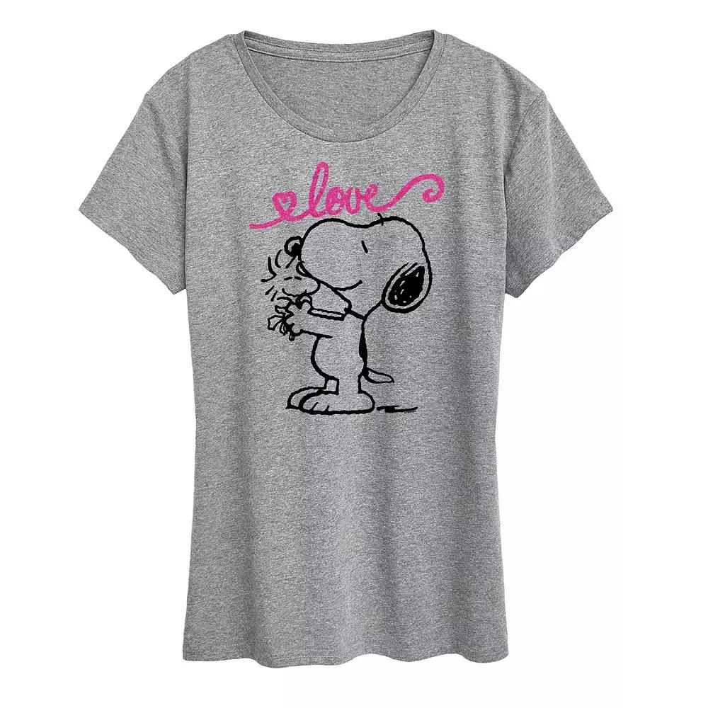 Women's Peanuts Valentine's Snoopy Love Graphic Tee,  Product Image