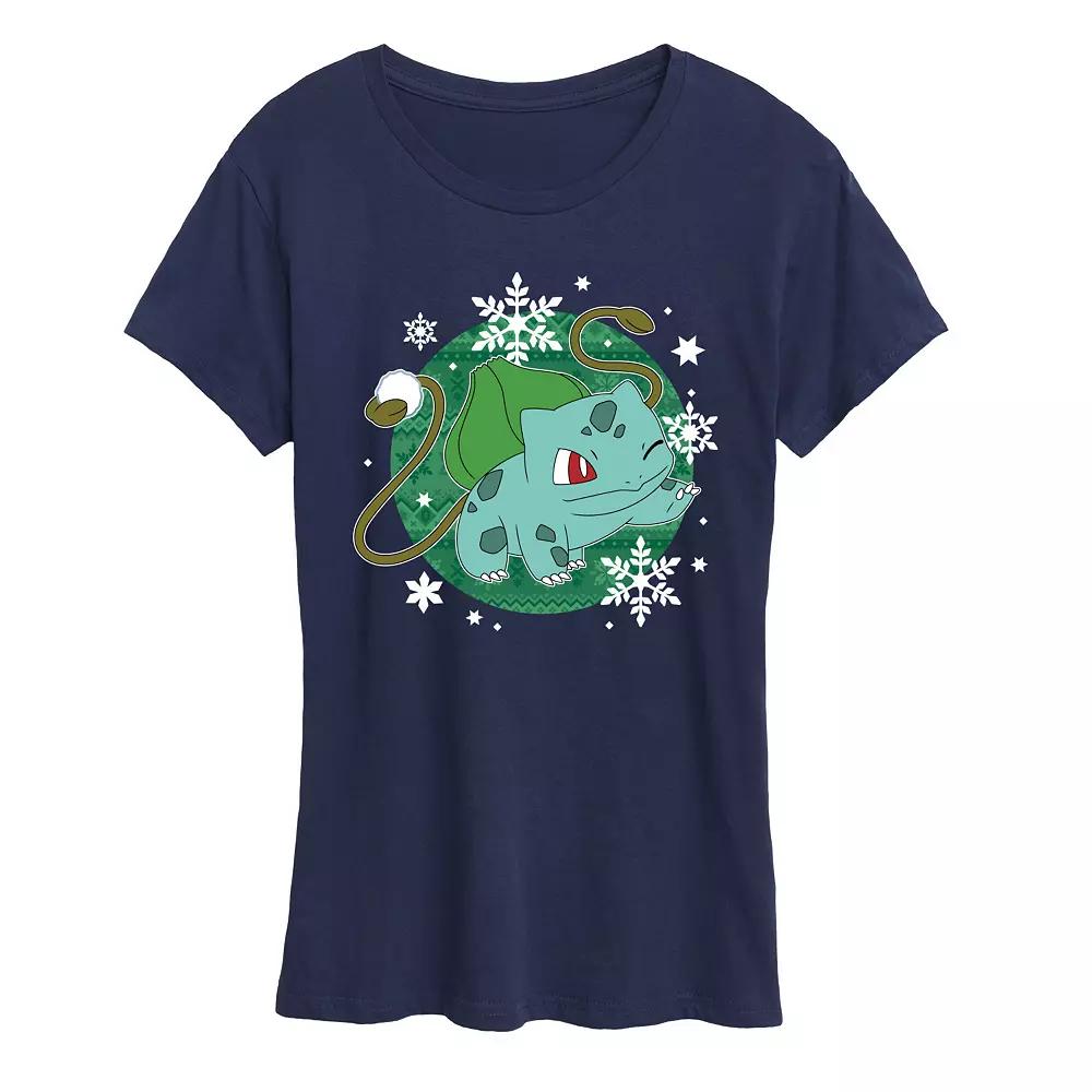 Women's Pokemon Bulba Pattern Graphic Tee,  Product Image
