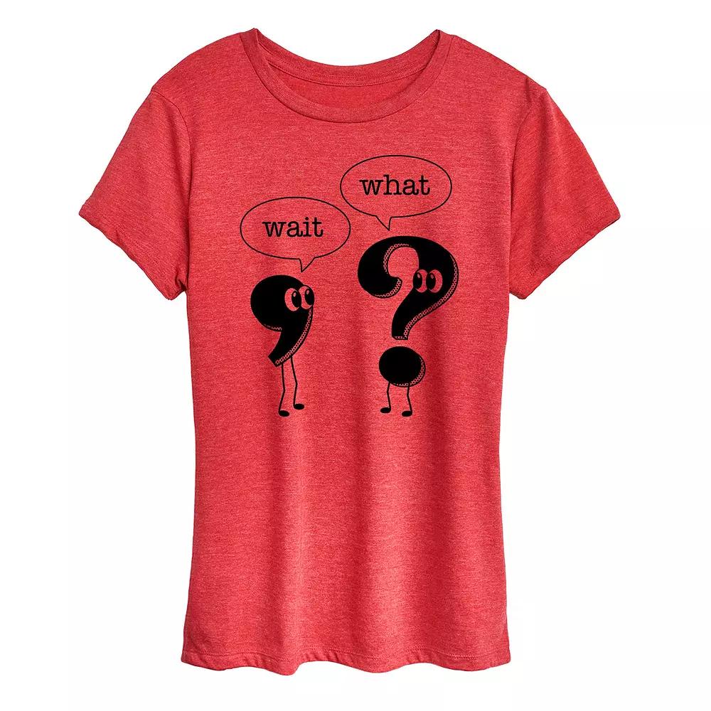 Women's Wait What Punctuation Graphic Tee,  Product Image