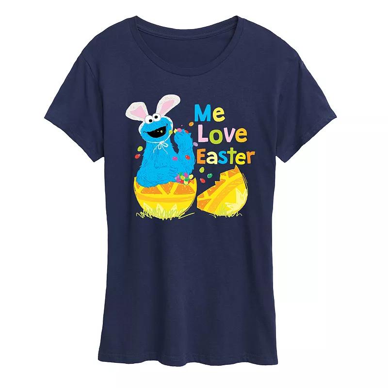 Women's Sesame Street Cookie Monster Me Love Easter Graphic Tee,  Product Image