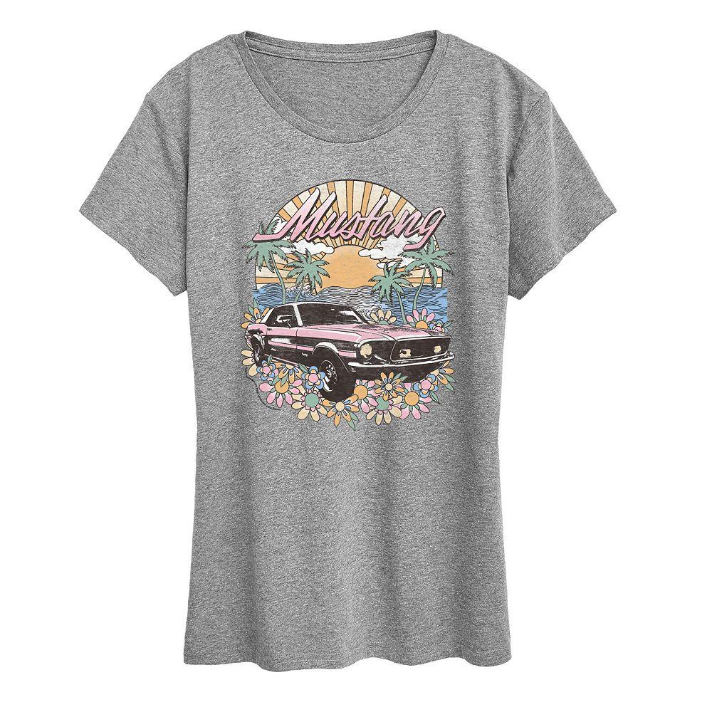 Women's Ford Mustang Tropical Vintage Graphic Tee,  Product Image