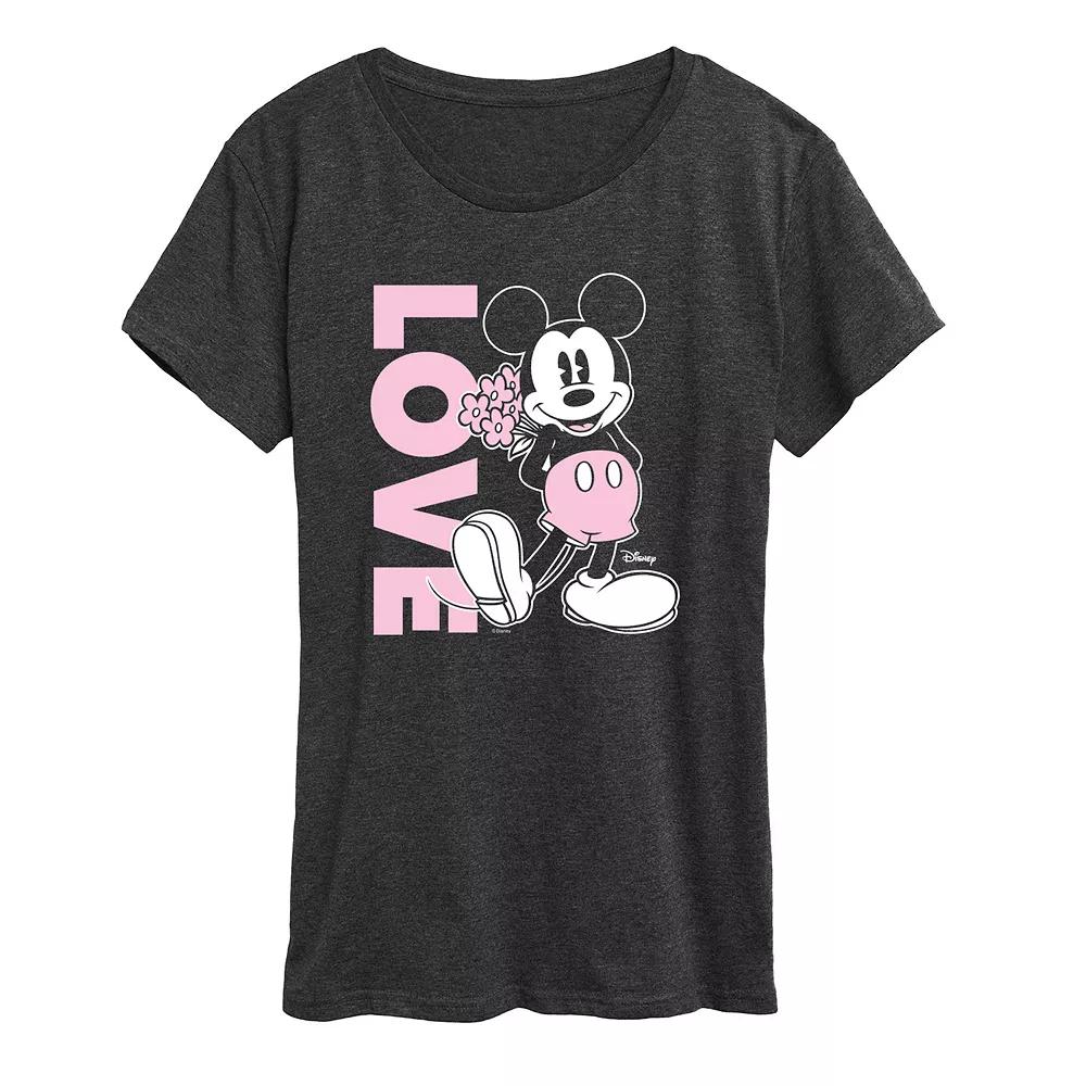 Disney's Mickey Mouse Women's Love Graphic Tee, Size: XL, Heather Grey Product Image