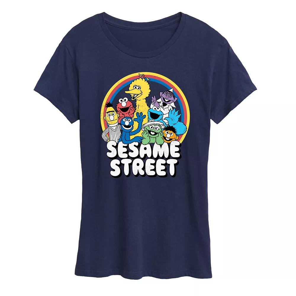 Women's Sesame Street Group Rainbow Graphic Tee, Girl's,  Product Image
