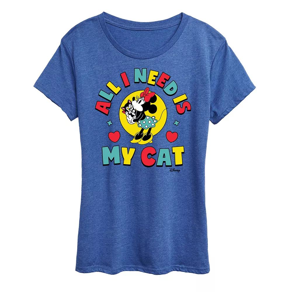 Disney's Minnie Mouse & Figaro Plus All I Need Is My Cat Graphic Tee, Women's,  Product Image