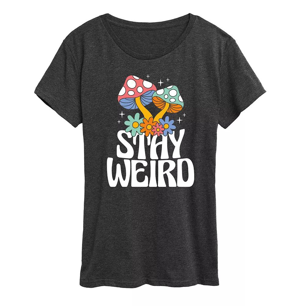 Women's Stay Weird Mushrooms Graphic Tee, Girl's,  Product Image