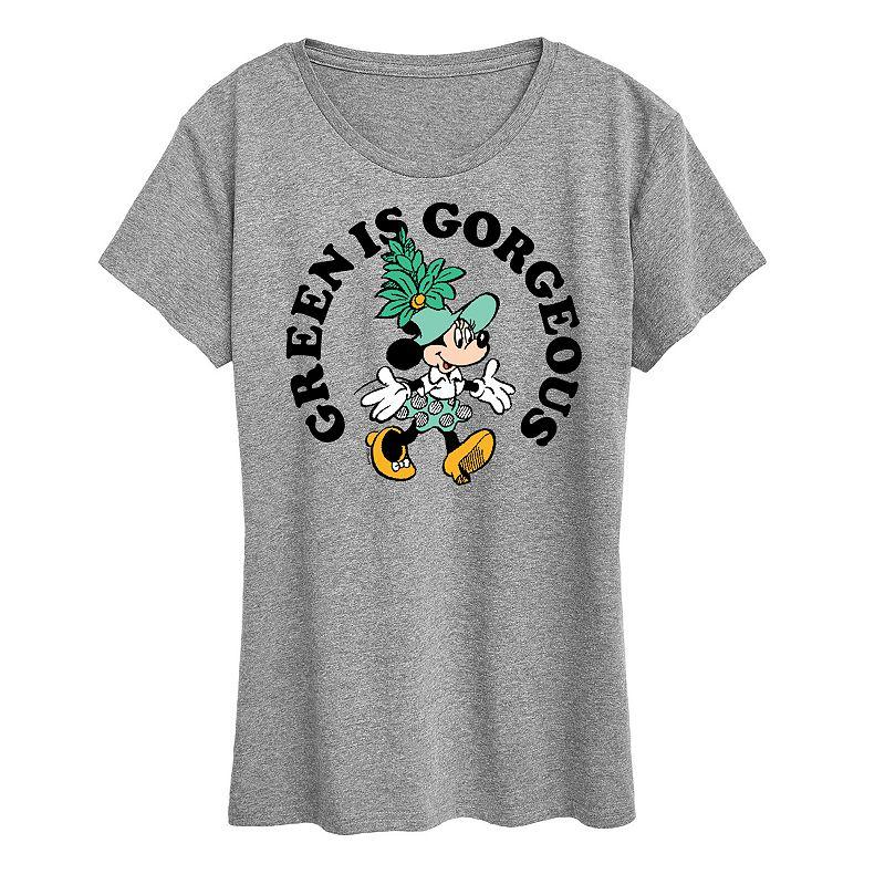 Disney's Minnie Mouse Women's Green Is Gorgeous Graphic Tee,  Product Image