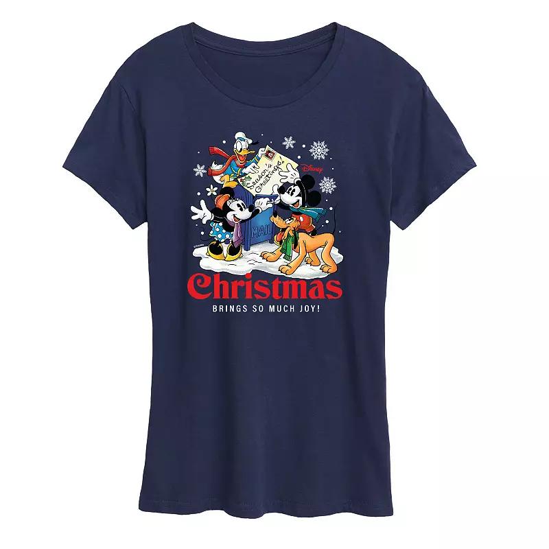 Disney's Mickey Mouse And Friends Women's Christmas Postcard Graphic Tee, Girl's,  Product Image