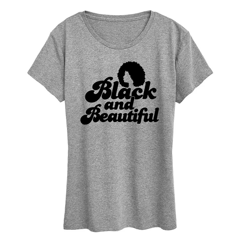 Women's Black and Beautiful Graphic Tee,  Product Image