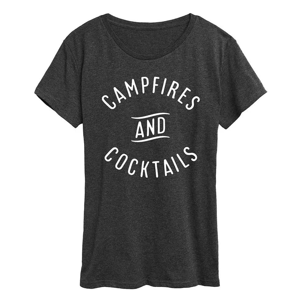 Plus Campfires And Cocktails Graphic Tee, Women's,  Product Image