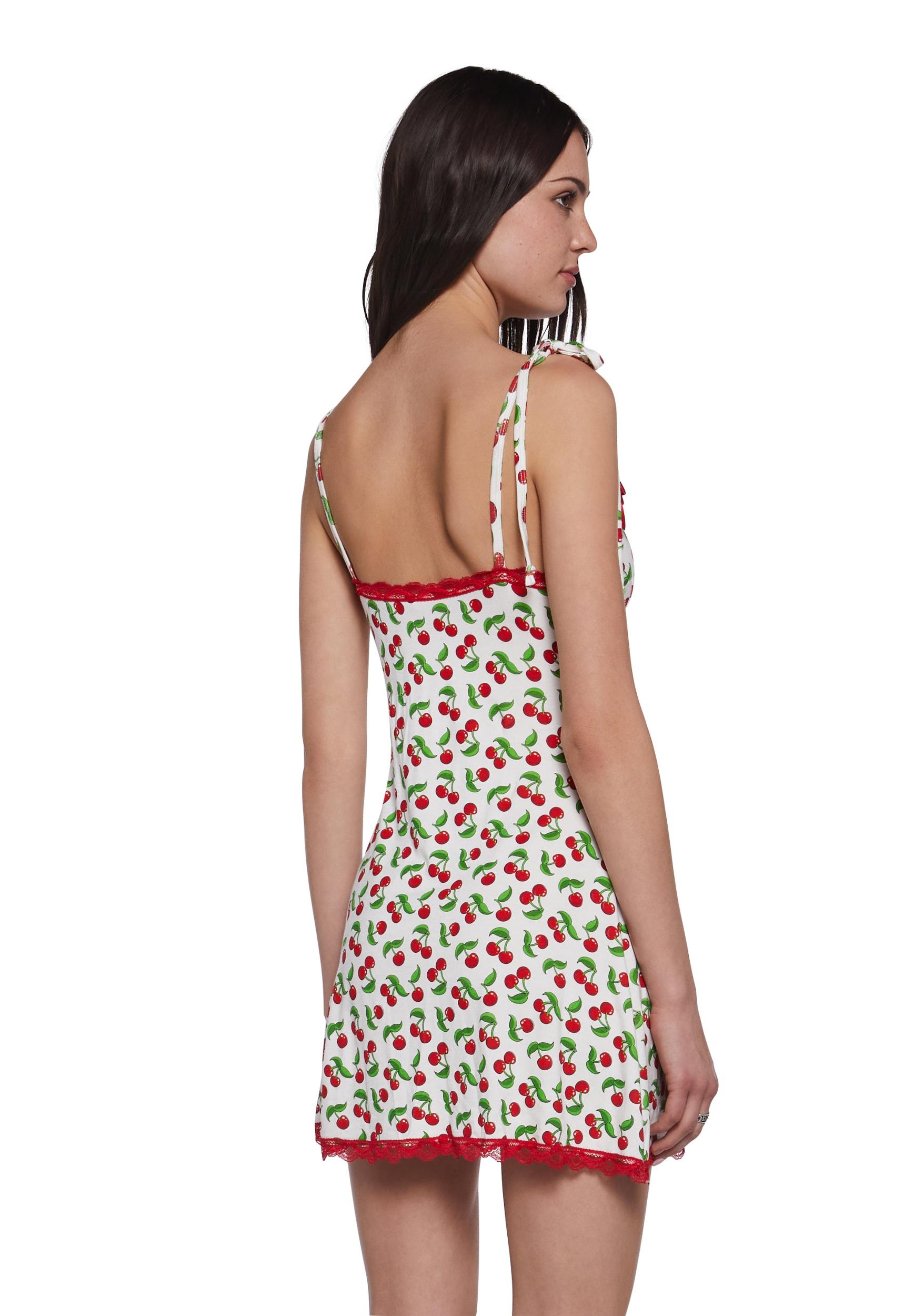 Womens Cherry Mini Cotton Dress Sugar Thrillz - Multi Product Image