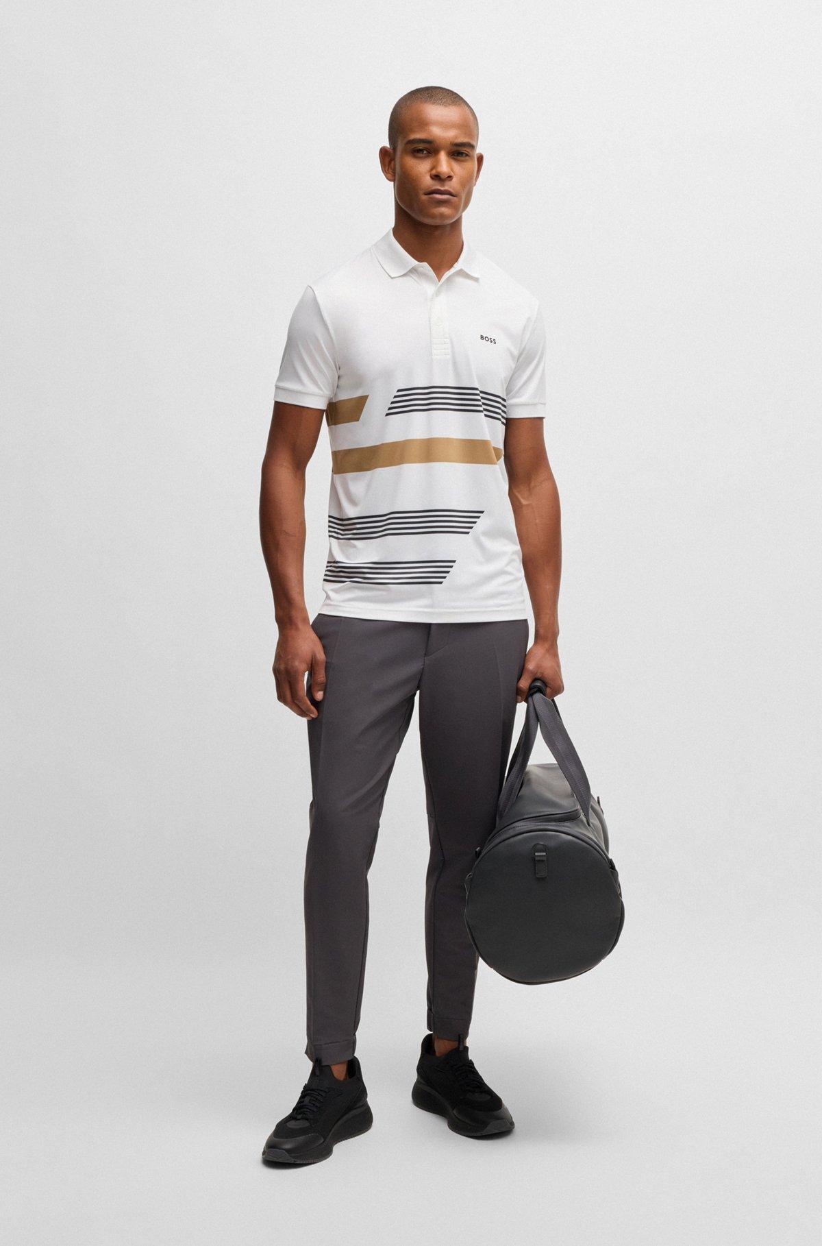 Paddy stretch-jersey polo shirt with stripe print Product Image