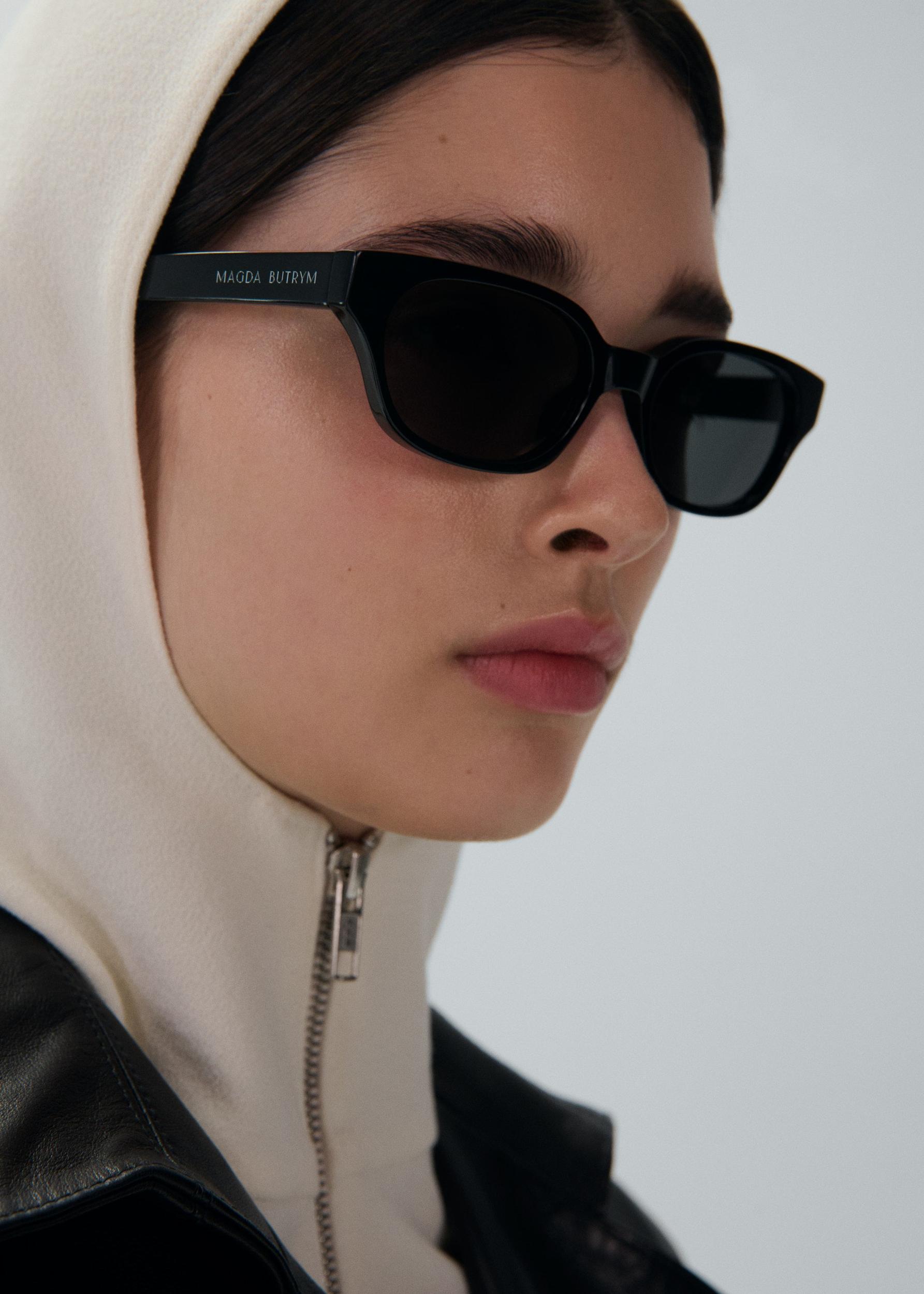 Half zip hoodie in cream Product Image