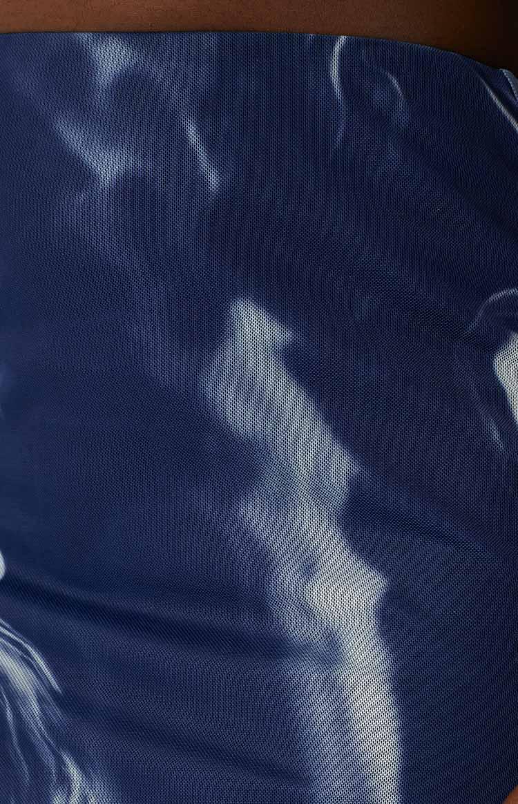 Fable Navy Mesh Midi Skirt Product Image