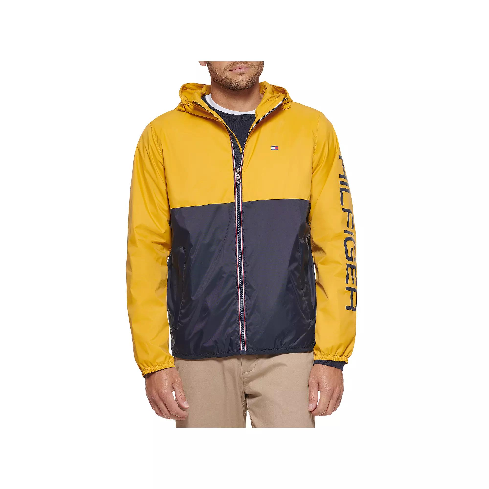 Men's Tommy Hilfiger Hooded Rain Slicker Jacket, Size: XXL, Yellow Product Image
