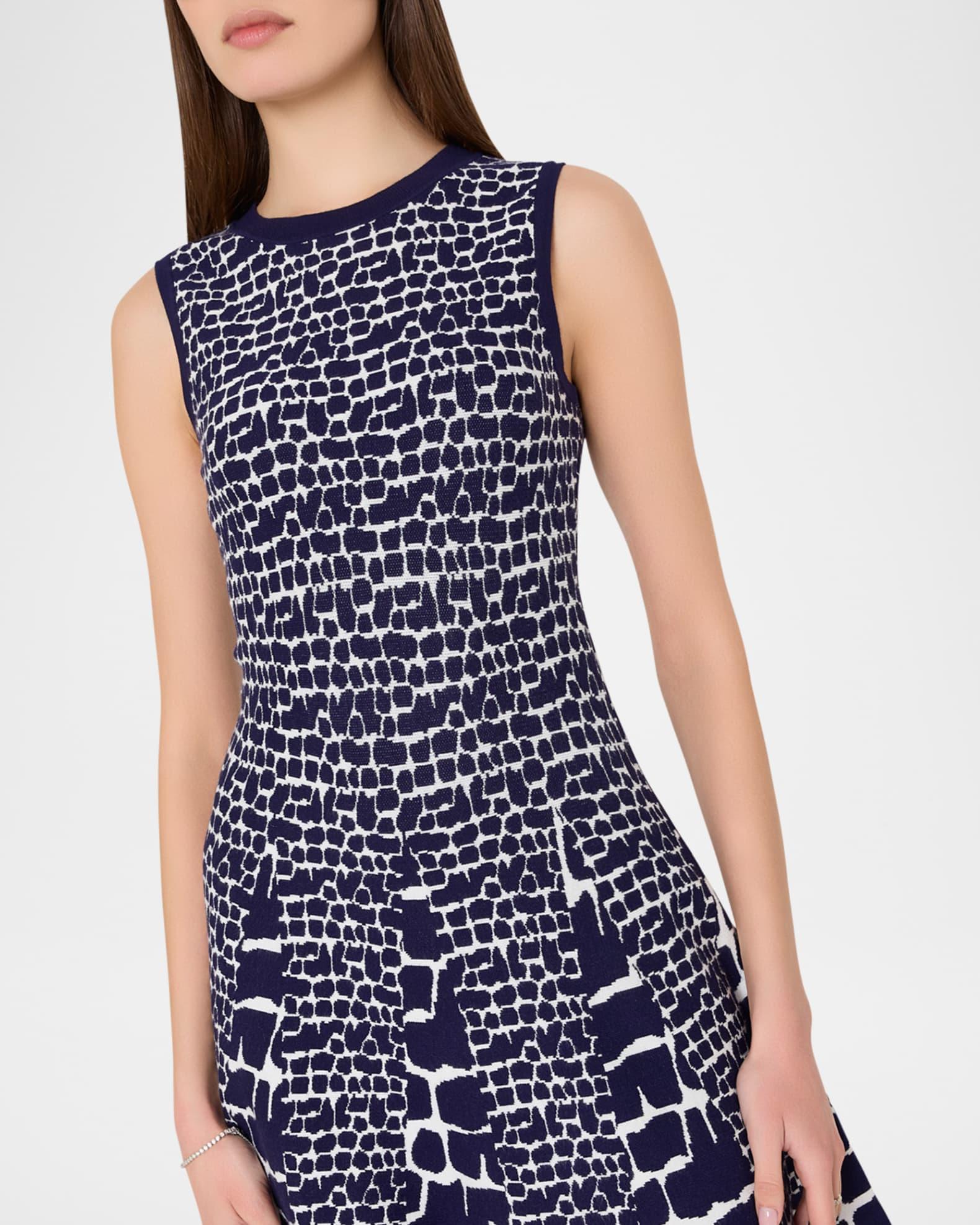 Sleeveless Tile Wave Jacquard Mini Dress Product Image