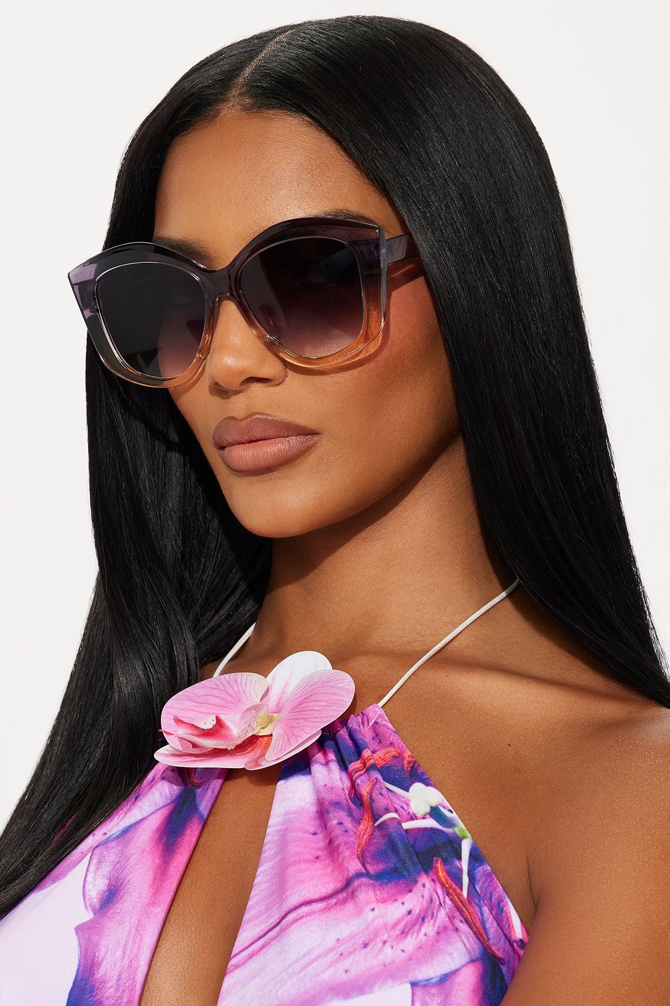 Stepping Out Oversized Cat Eye Sunglasses - Purple Female Product Image