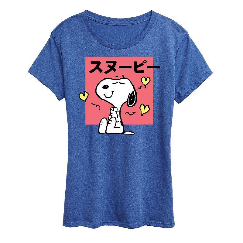 Womens Peanuts Tokyo Snoopy Hearts Graphic Tee, Girls Product Image