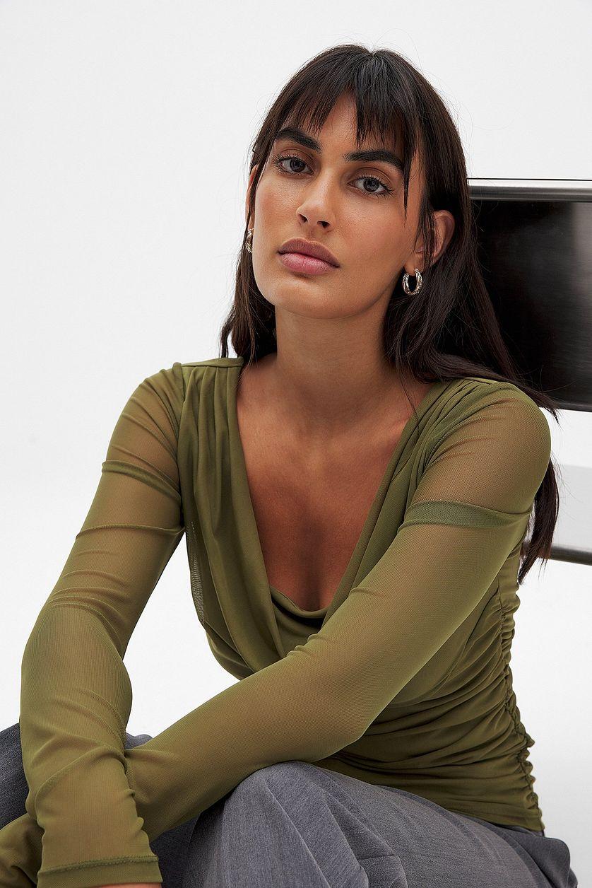 Mesh Draped Top Product Image