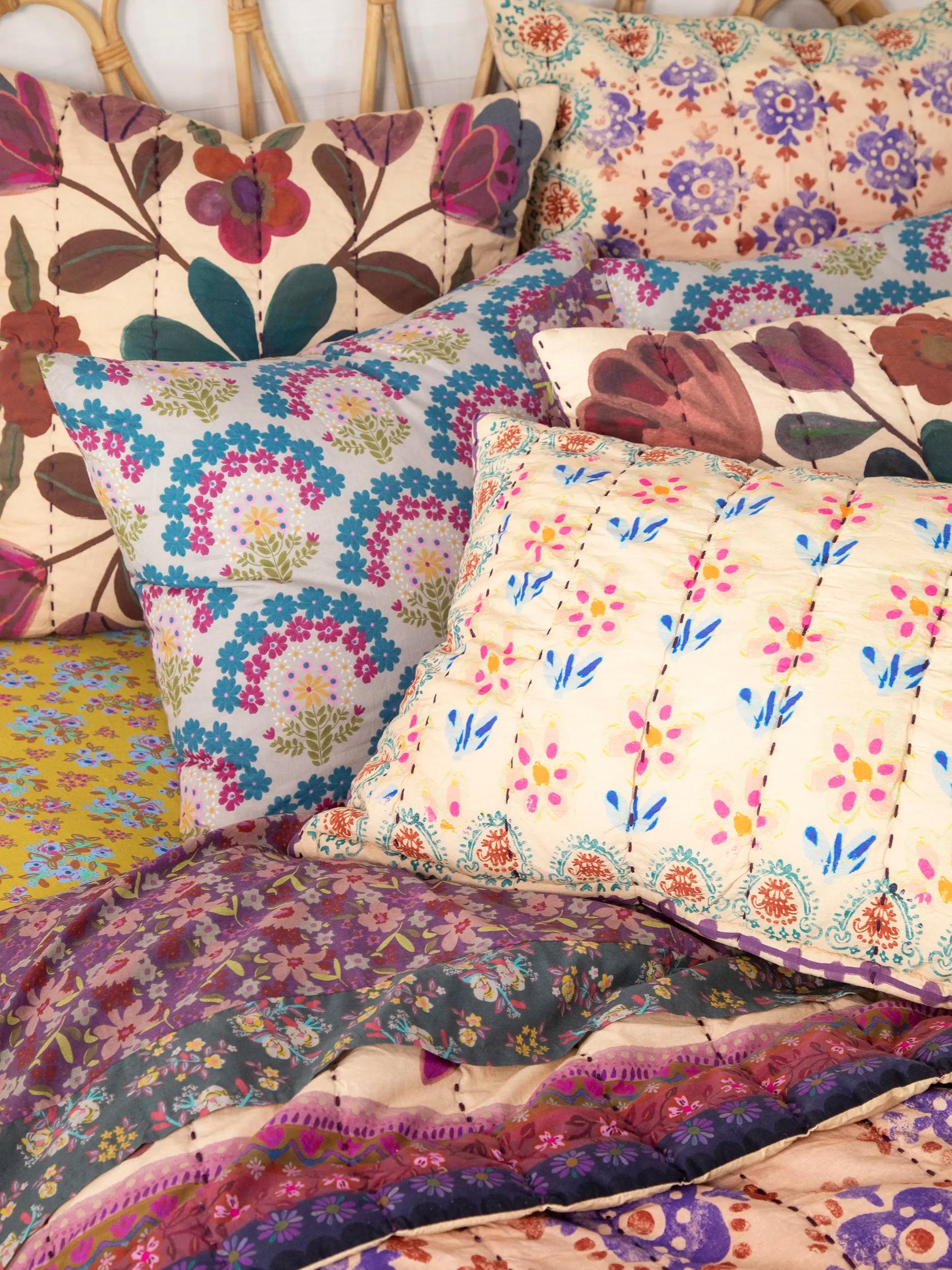 Bungalow Reversible Cotton Shams, Set of 2 - Jewel Garden Product Image