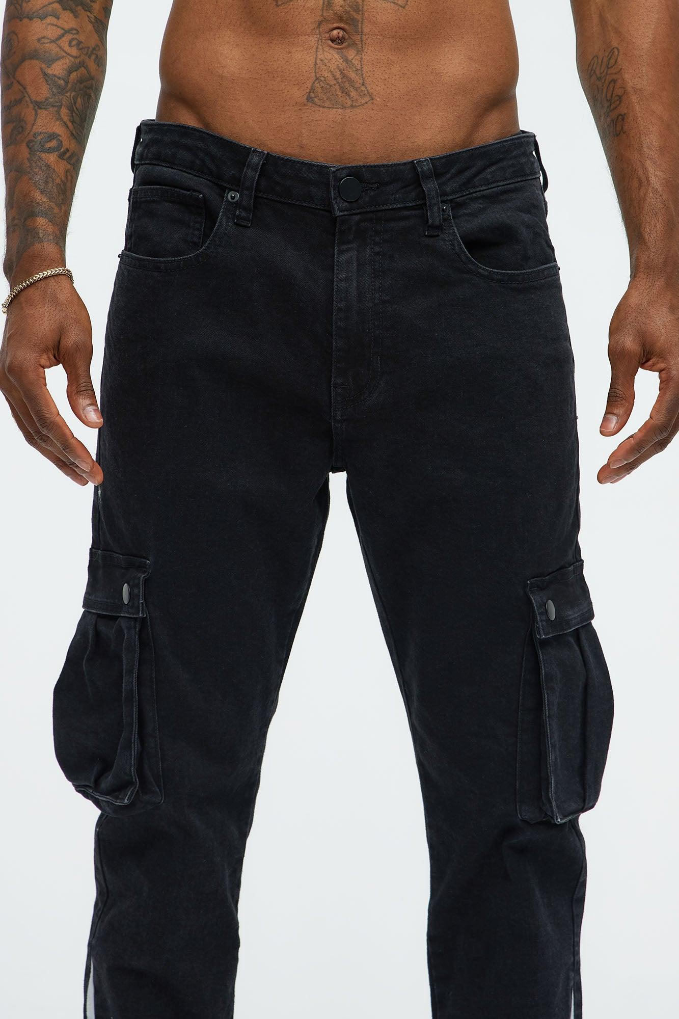 Carried Cargo Slim Jeans - Black Product Image