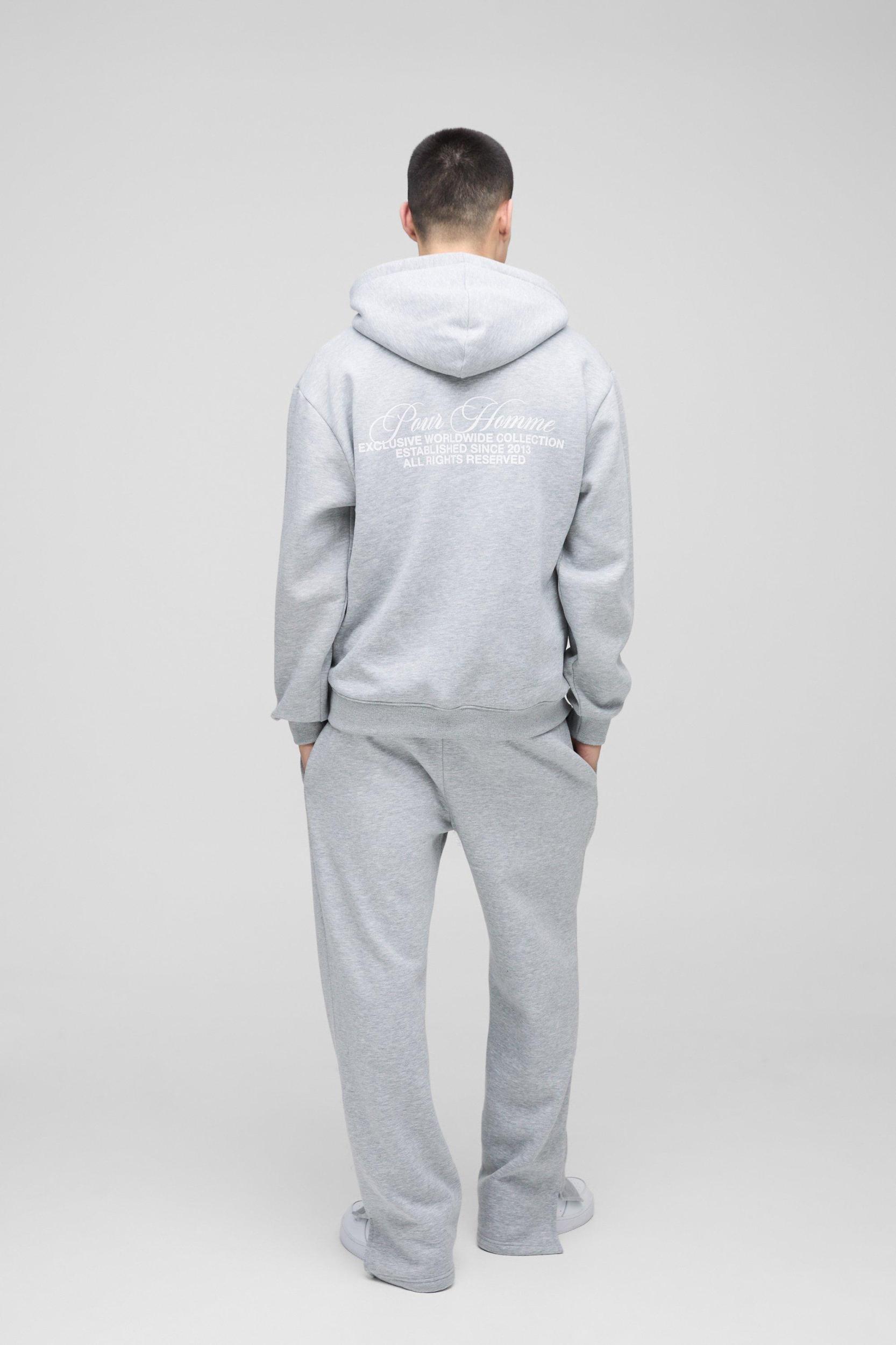 Oversized Homme Hooded Split Hem Tracksuit | boohooMAN USA Product Image