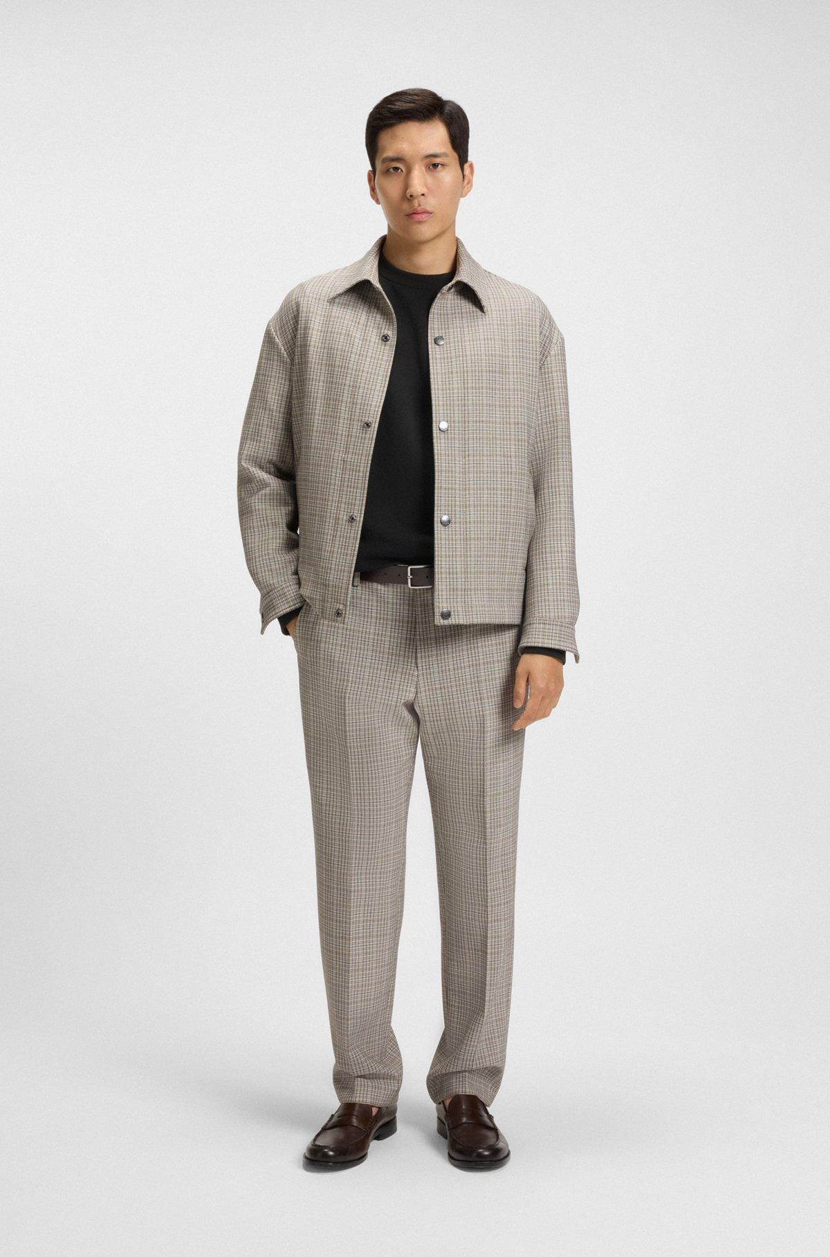 Mens Bomber Jacket in Satin and Nappa Leather Product Image