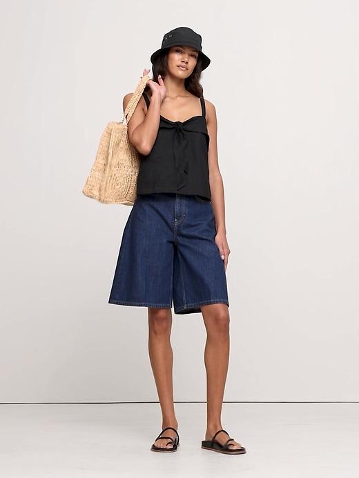 Linen Tie-Front Tank Product Image