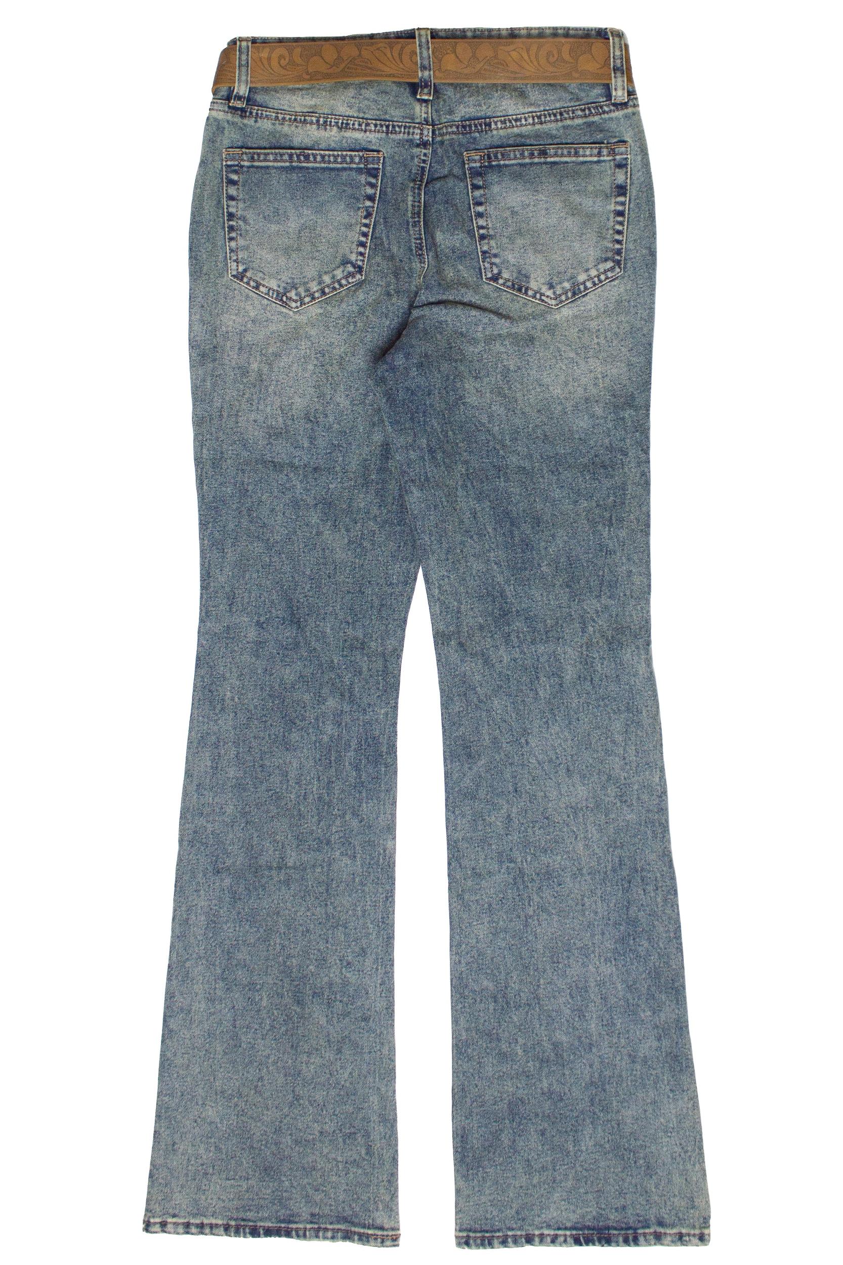 Western Belt Bootleg Jeans Product Image