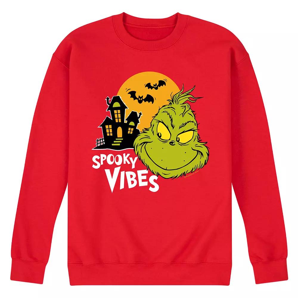 Men's Dr. Seuss Grinch Spooky Vibes Fleece Sweatshirt,  Product Image