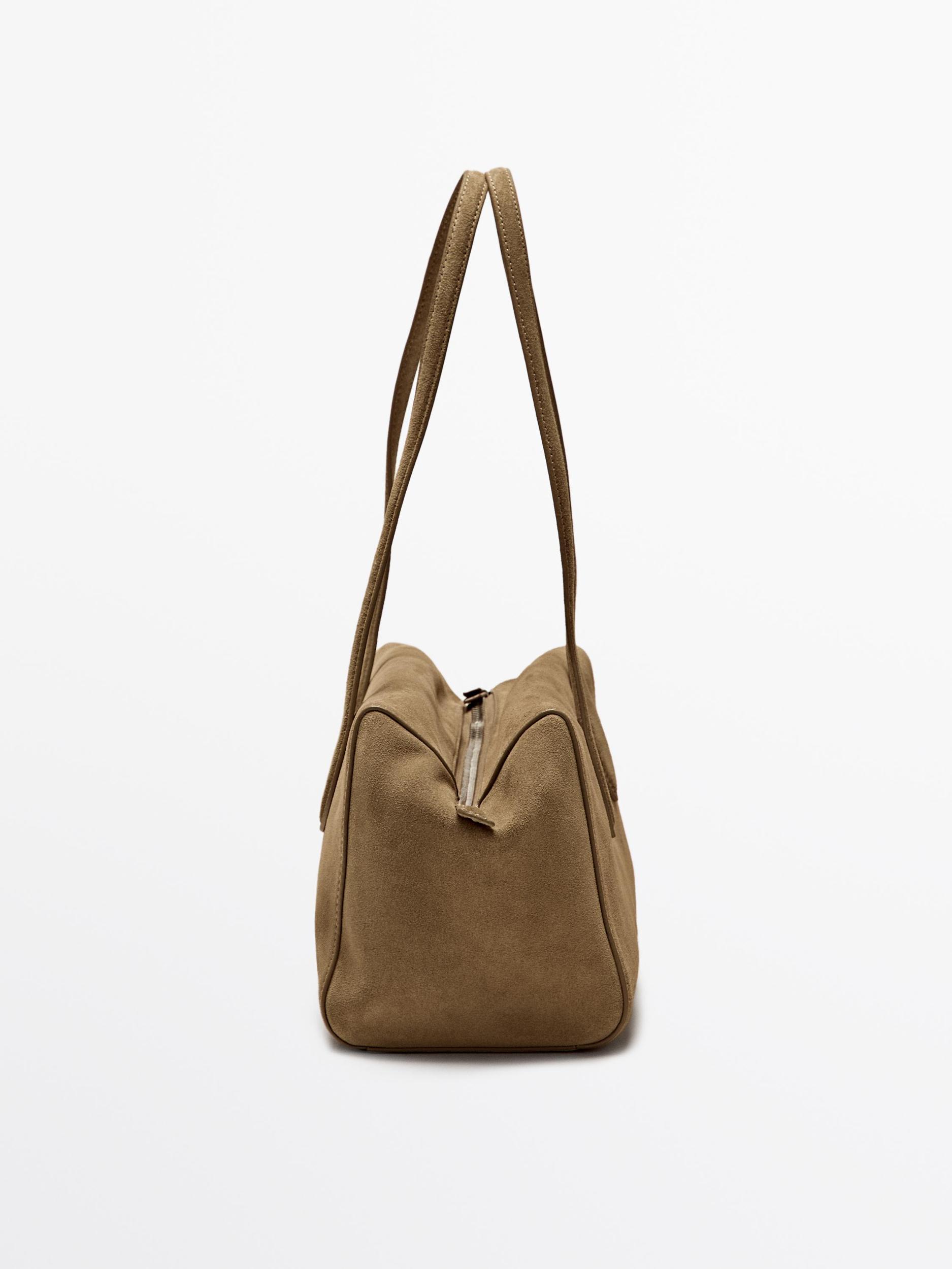 Split suede satchel bag Product Image