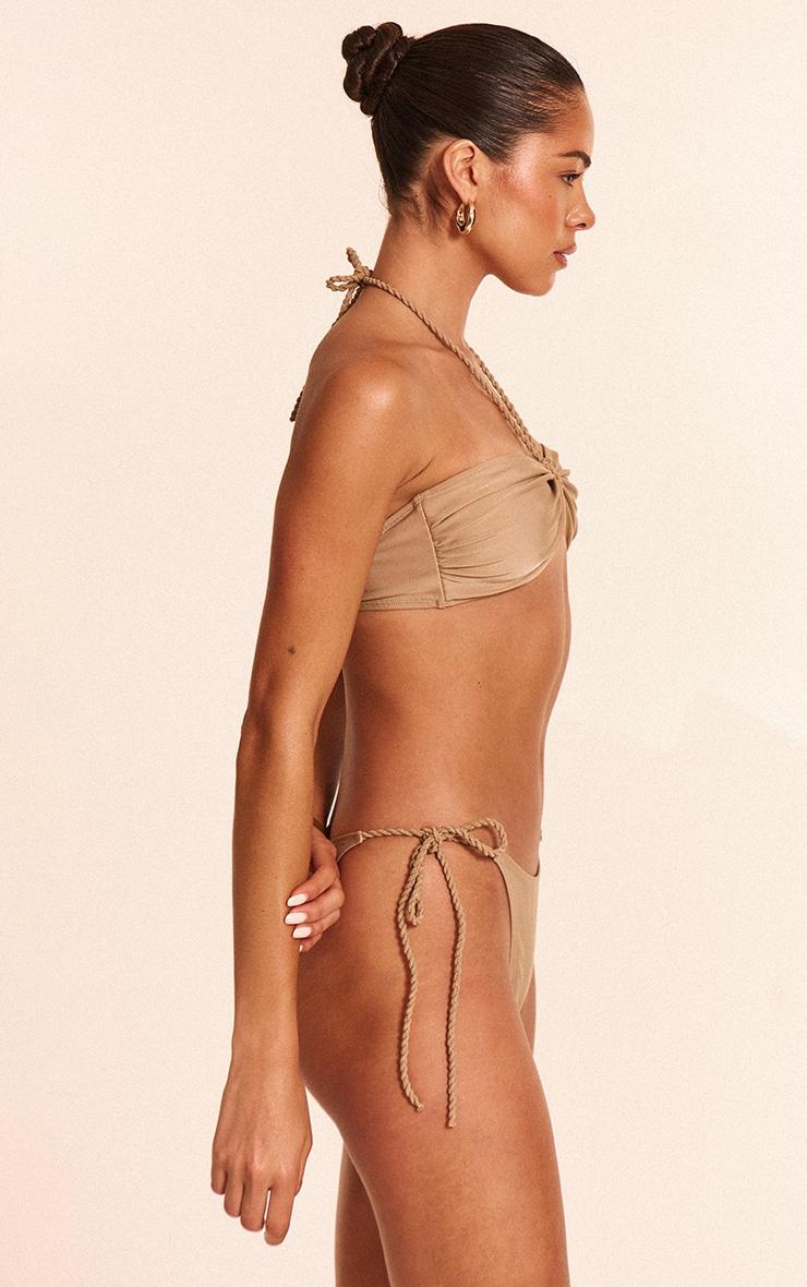 Stone Twist Halter Strap Bandeau Bikini Top Product Image