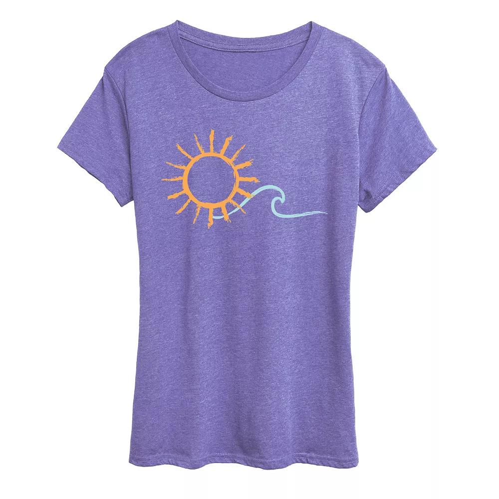 Women's Brushstroke Sun And Wave Graphic Tee,  Product Image