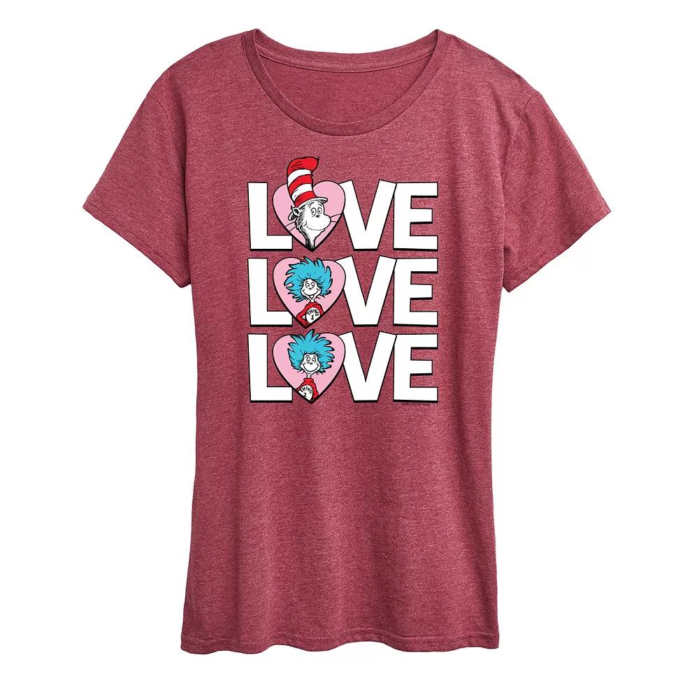 Women's Dr. Seuss Love Stacked Graphic Tee,  Product Image