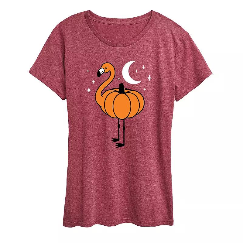Women's Pumpkin Flamingo Graphic Tee,  Product Image