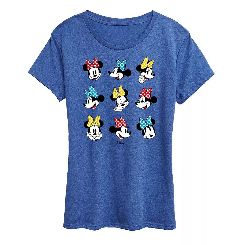 Disney's Minnie Mouse Dot Bow Grid Graphic Tee, Women's,  Product Image