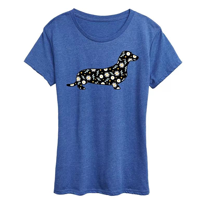 Women's Daisy Fill Dachshund Graphic Tee,  Product Image