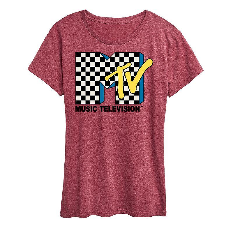 Women's MTV Checkered Logo Graphic Tee, Girl's,  Product Image