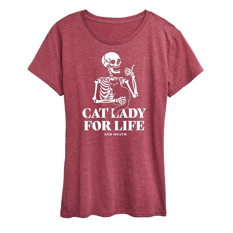 Women's Cat Lady For Like Skeleton Graphic Tee,  Product Image