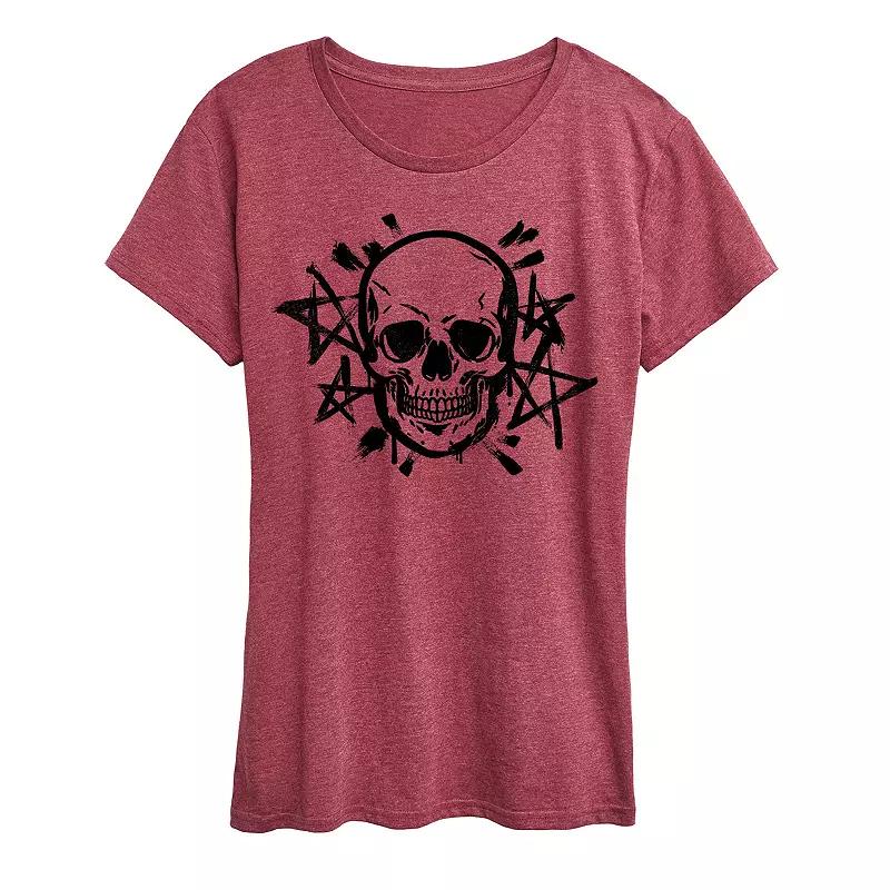 Women's Skull And Stars Graphic Tee,  Product Image