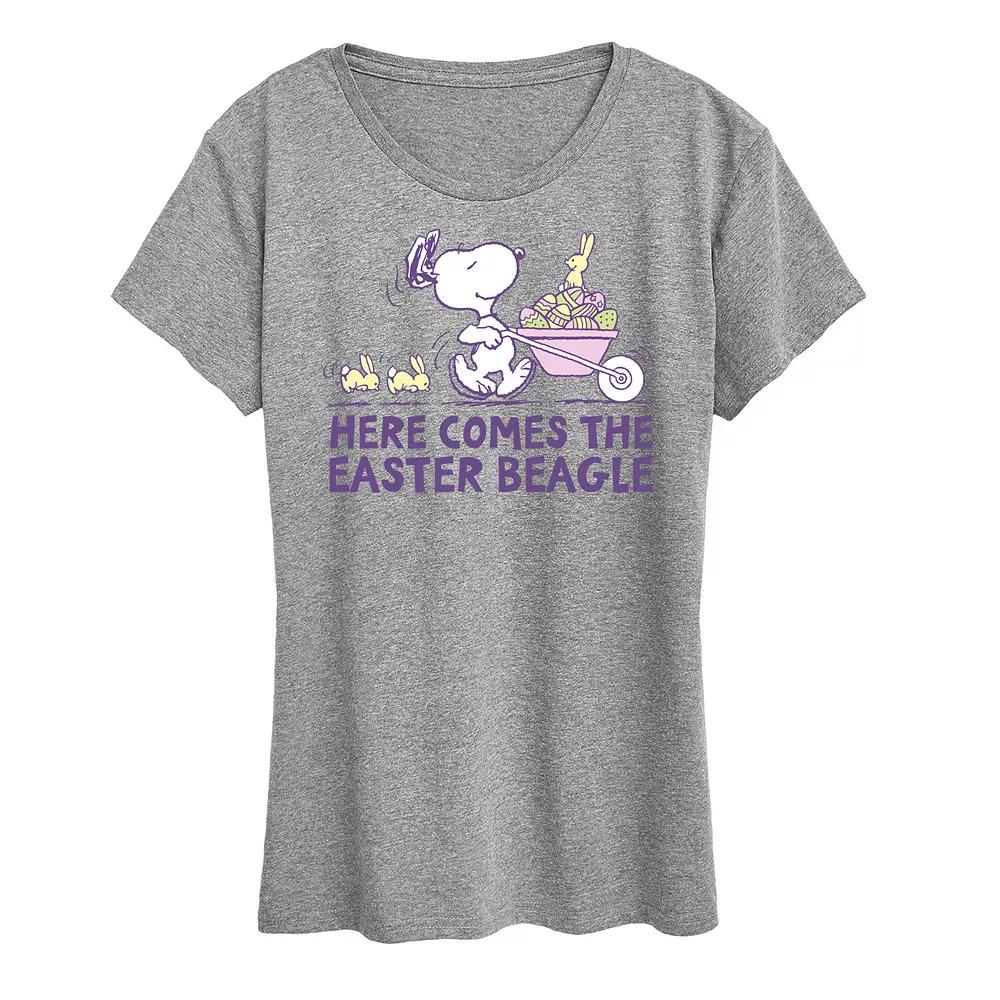 Women's Peanuts Snoopy Easter Beagle Graphic Tee,  Product Image