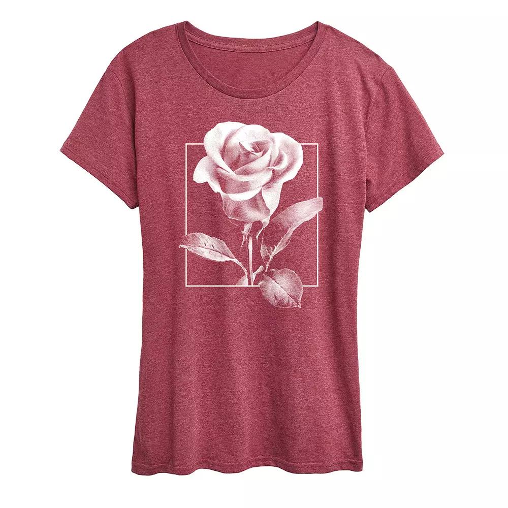 Women's White Rose Graphic Tee,  Product Image