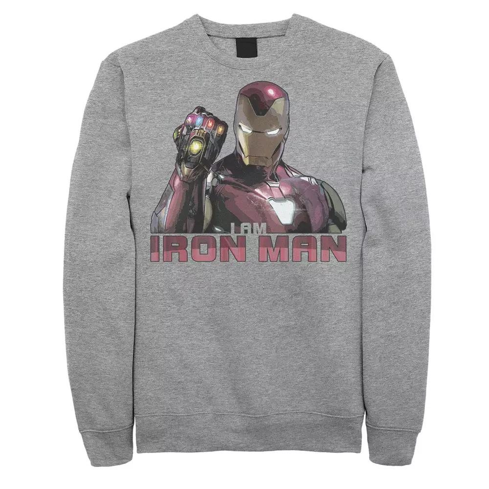 Men's Marvel Avengers Endgame I Am Iron Man Movie Quote Portrait Sweatshirt,  Product Image