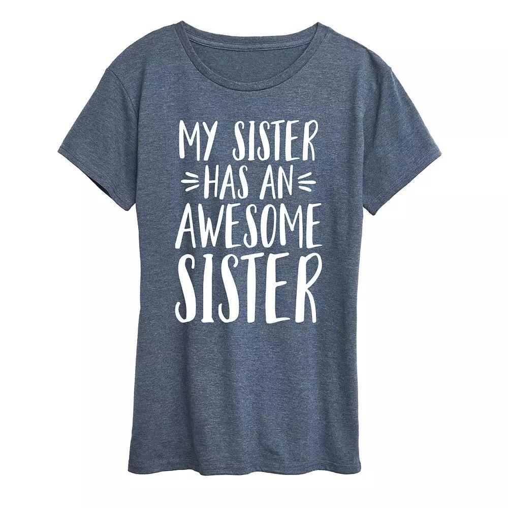 Women's My Sister Has Awesome Sister Graphic Tee, Girl's,  Product Image