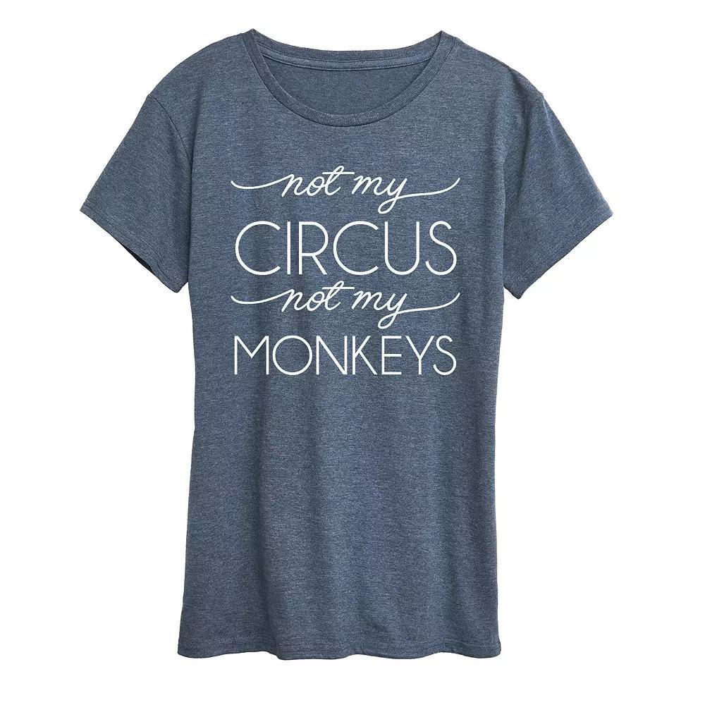 Women's Not My Circus Not My Monkeys Graphic Tee, Girl's,  Product Image