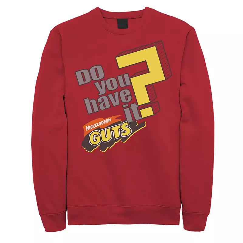Men's Nickelodeon Guts Do You Have It Vintage Question Logo Graphic Fleece Pullover,  Product Image