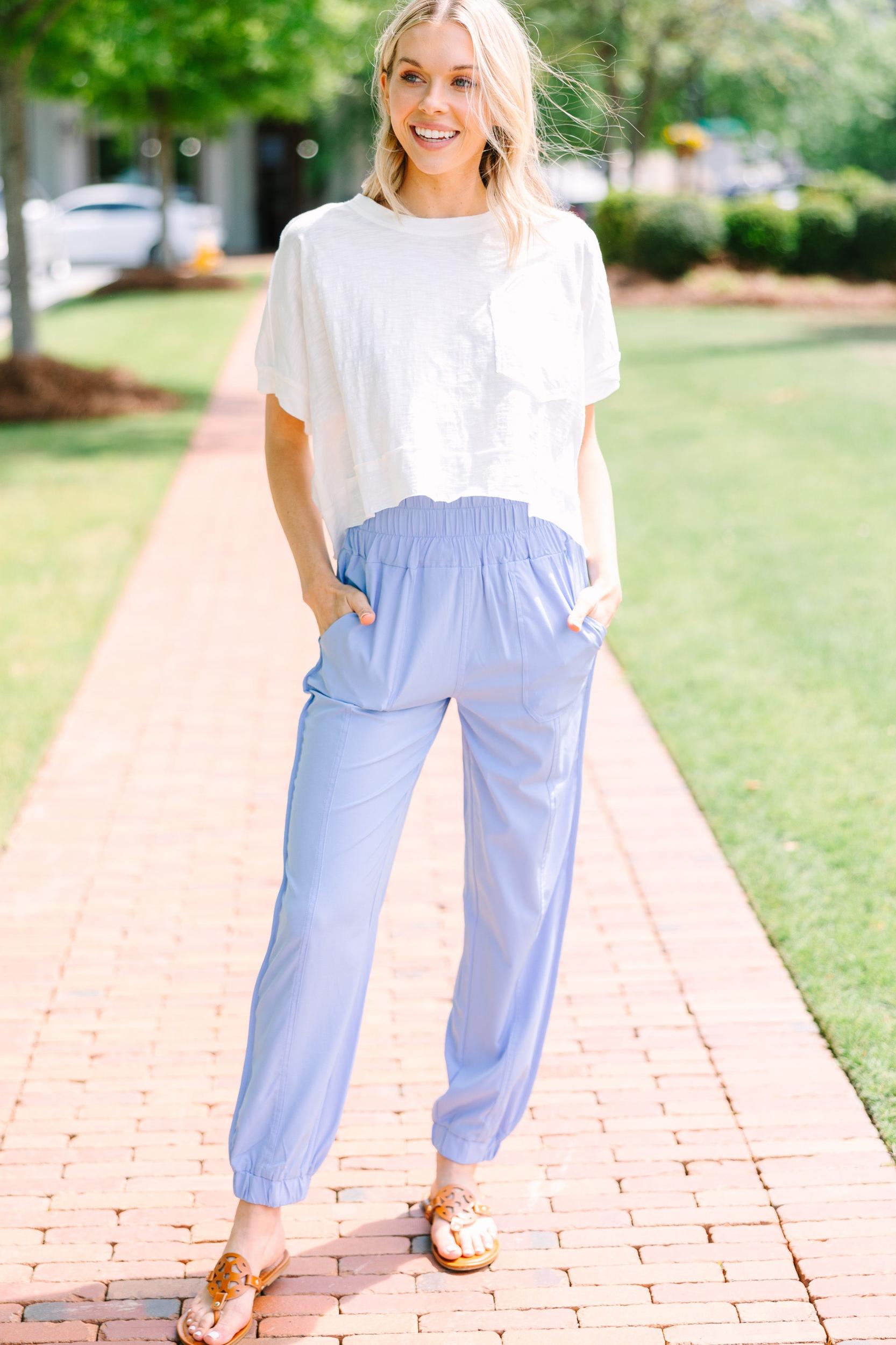 Right On Time Light Blue Joggers Female Product Image