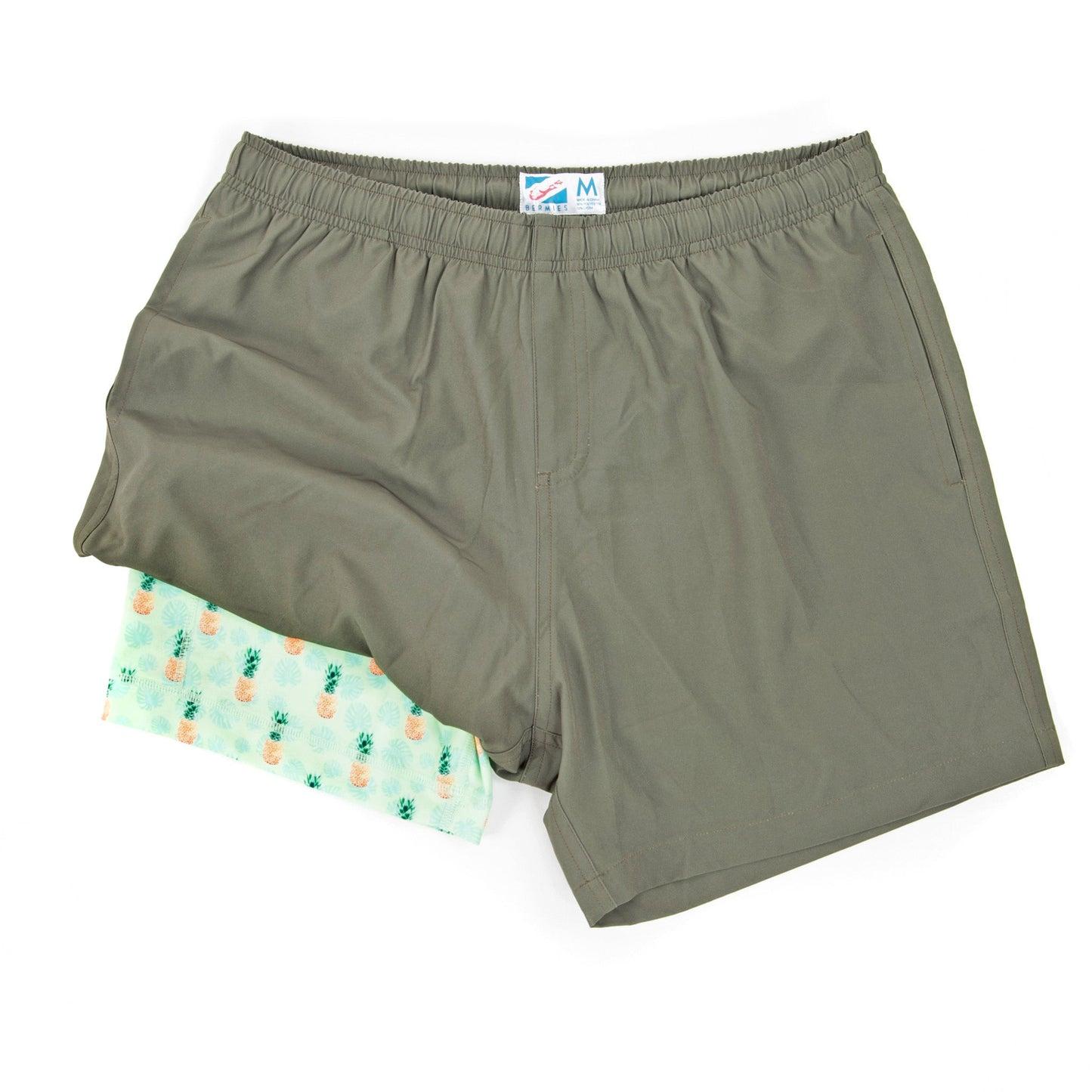 Bermies Green Pineapples Swim Trunks Male Product Image