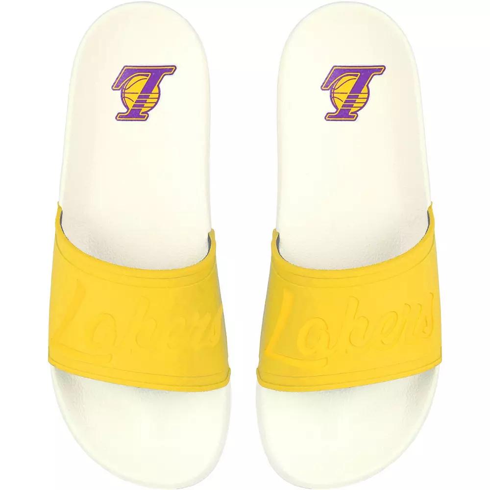 Women's FOCO Los Angeles Lakers Script Wordmark Slide Sandals,  Product Image